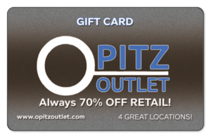 Opitz Outlet logo of brown background